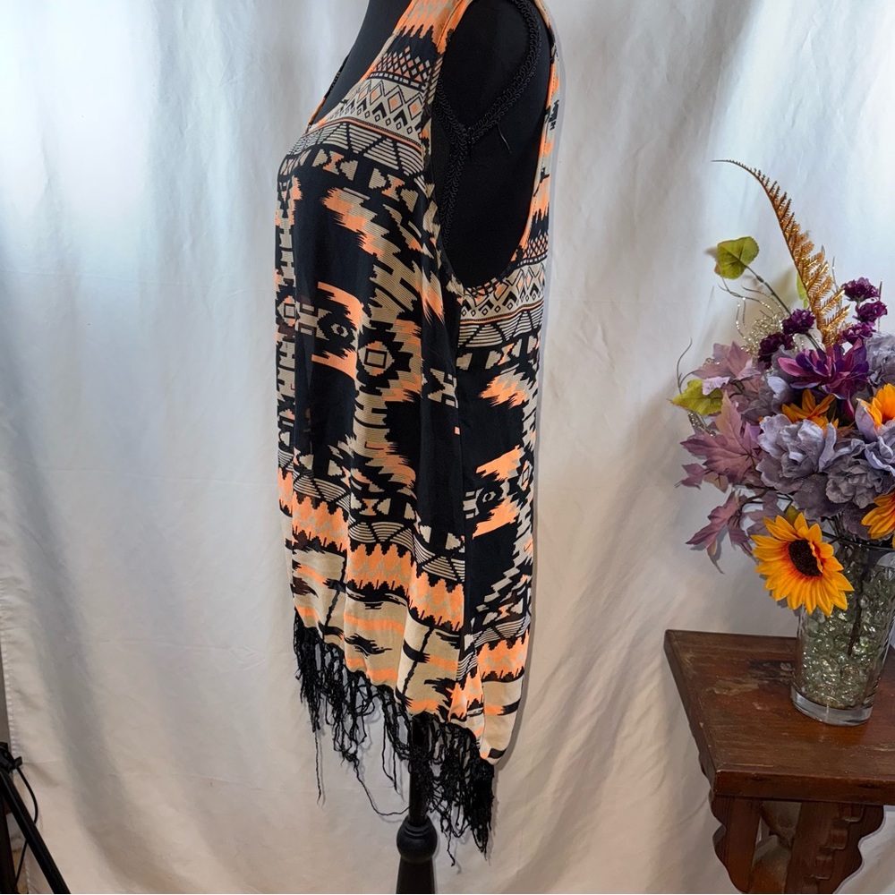 Live 4 Truth Aztec Tribal Fringe Tunic Tank Boho Festival Top 1X - Picture 2 of 9